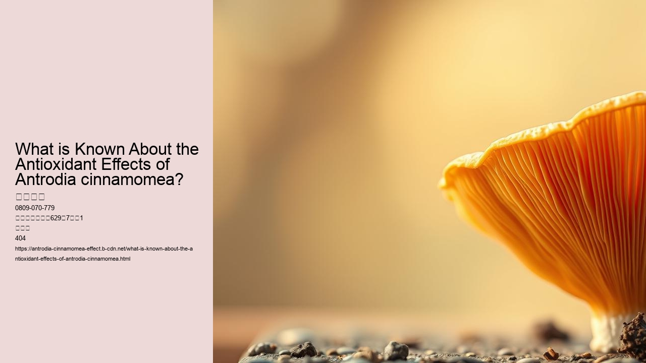 What is Known About the Antioxidant Effects of Antrodia cinnamomea?